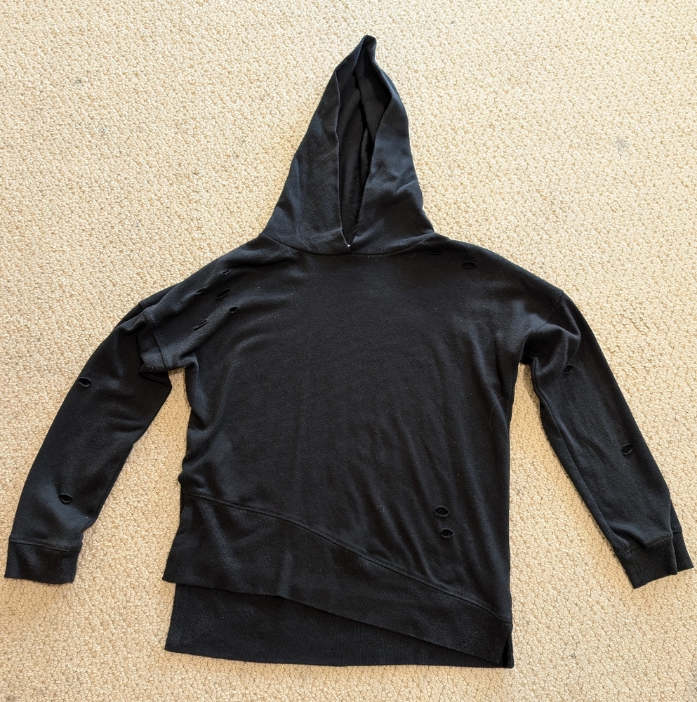Abound Black Distressed Hoodie Sweater
